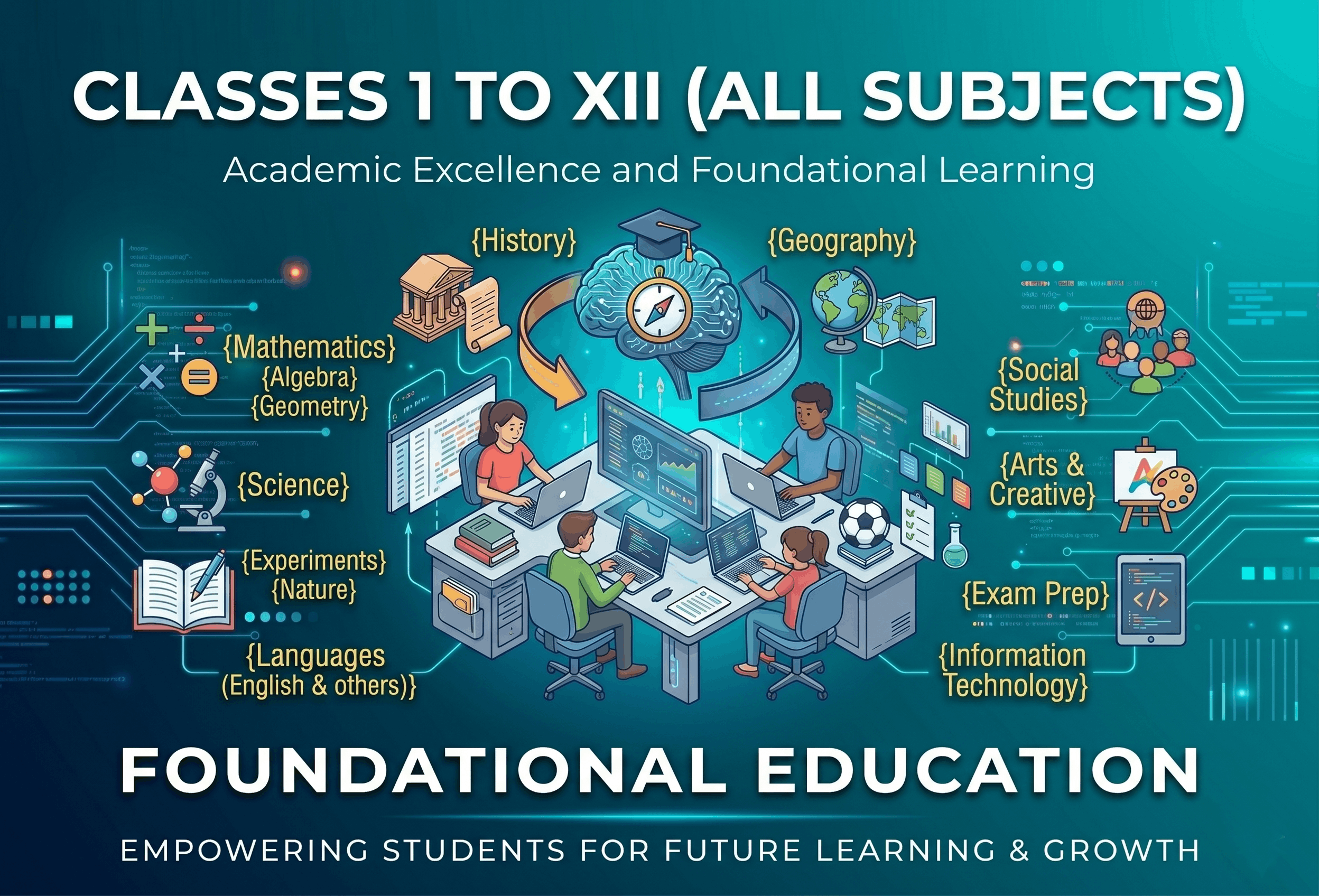 Classes 1 to XII (All Subjects)